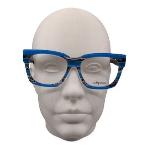 Outspoken Nederland OA2124 Eyeglasses Blue Striped Square Frames 55-17-152